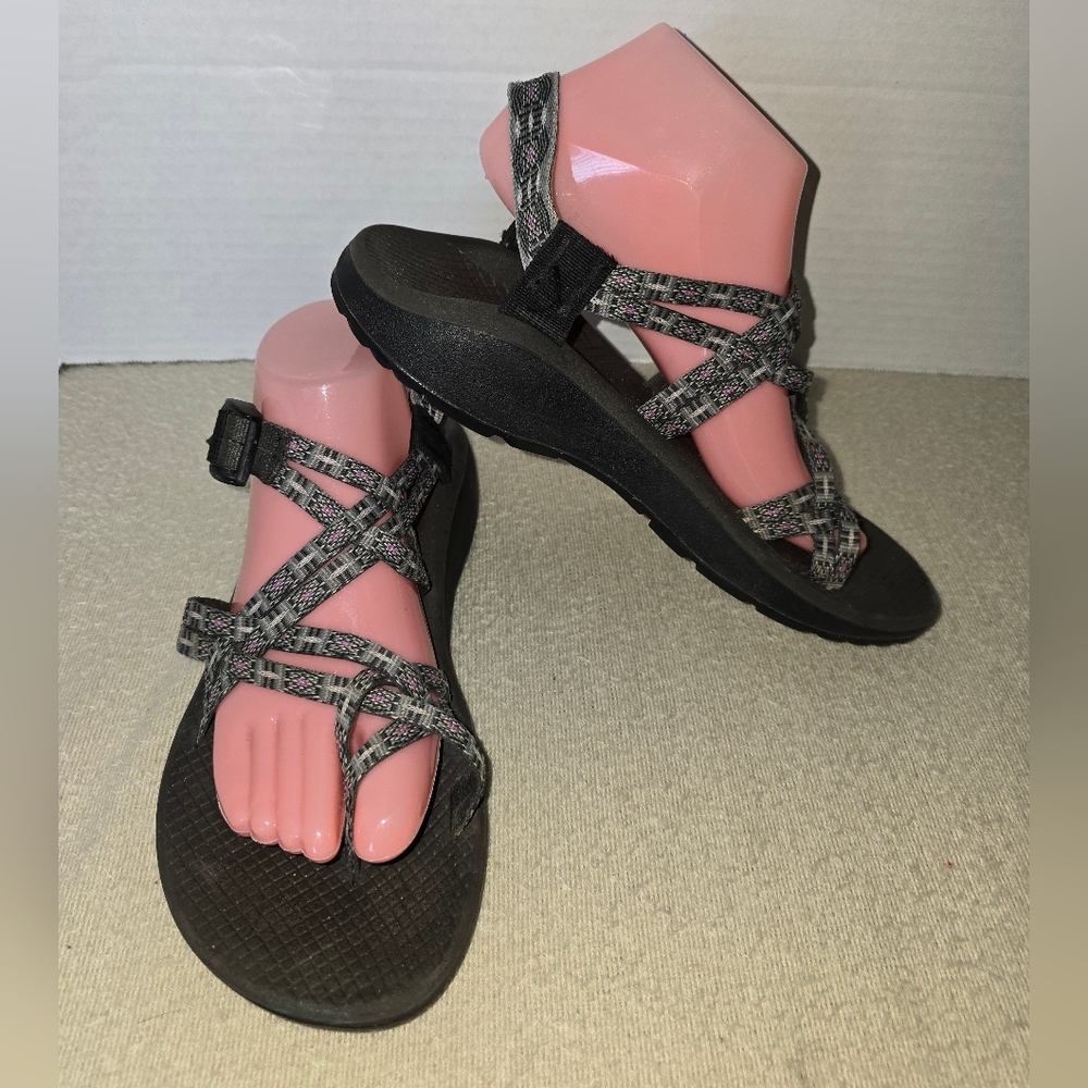 Chaco Women's Strappy Outdoor Sandals in Grays and Purple size 10